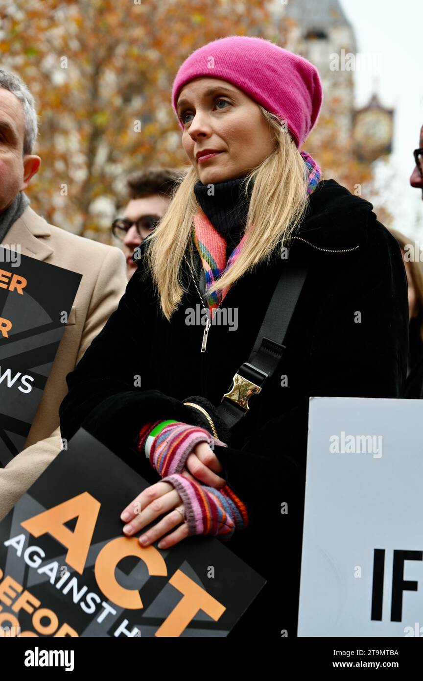 London, UK. Rachel Riley, March Against Antisemitism. Standing shoulder ...