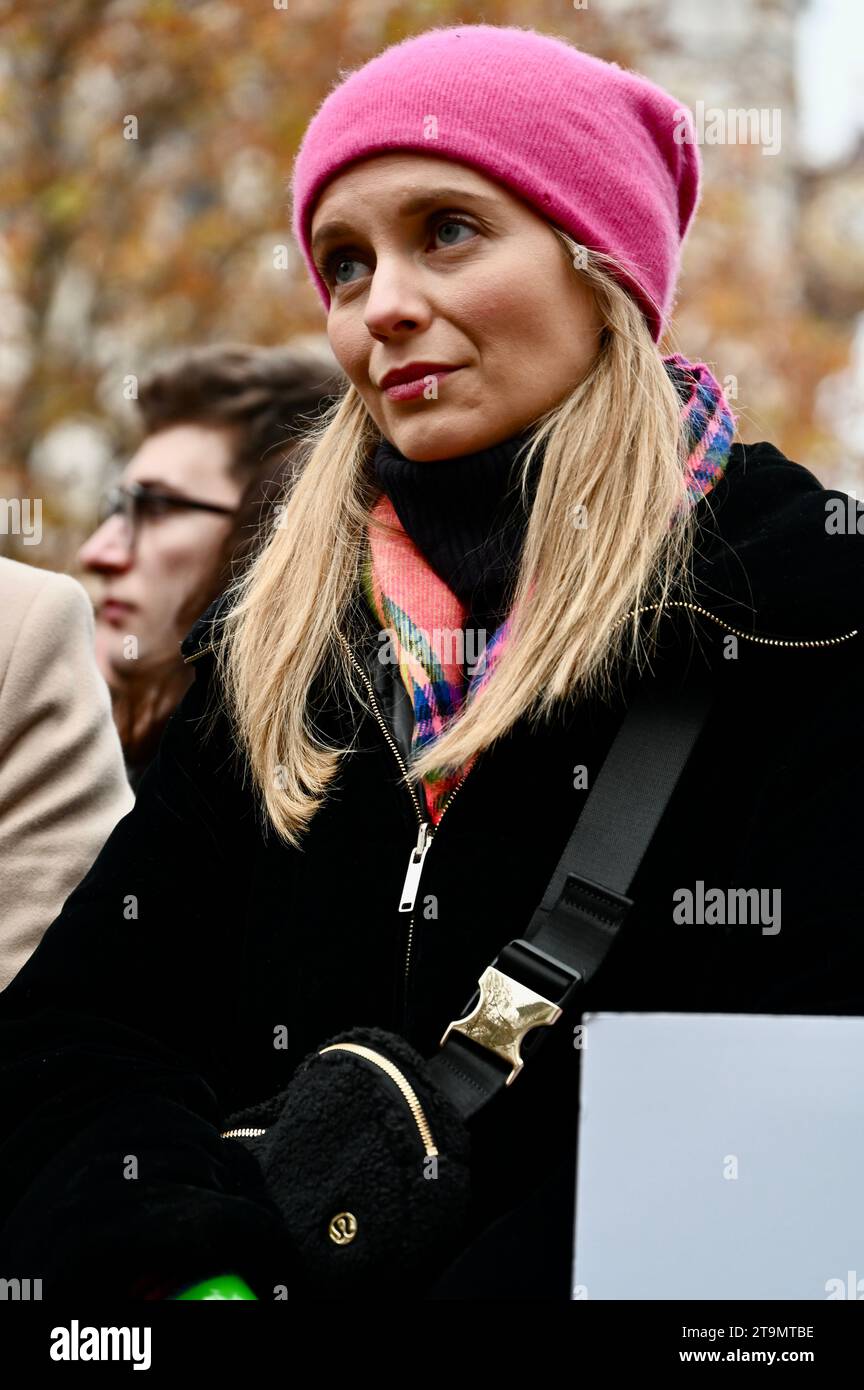 London, UK. Rachel Riley, March Against Antisemitism. Standing shoulder ...