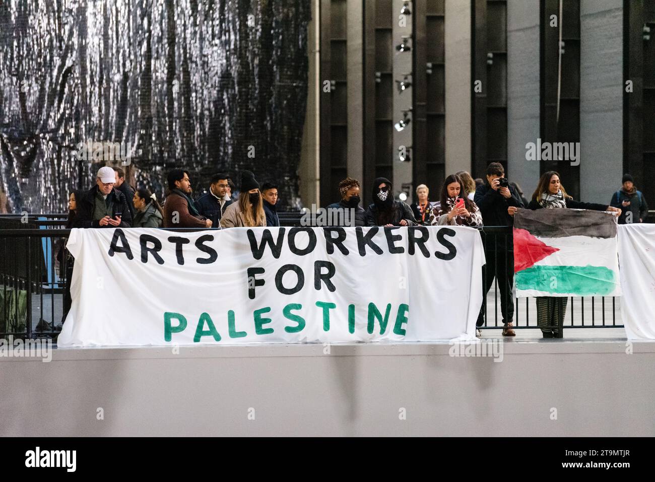 London, UK. 26 November 2023. Art workers gather for a vigil and sit-in ...
