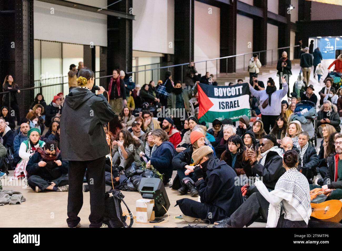 London, UK. 26 November 2023. Art workers gather for a vigil and sit-in ...