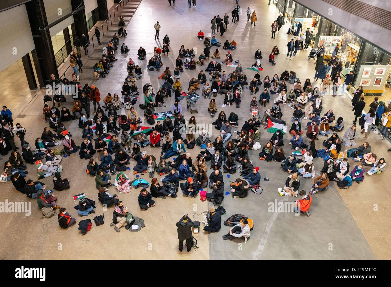 London, UK. 26 November 2023. Art workers gather for a vigil and sit-in ...