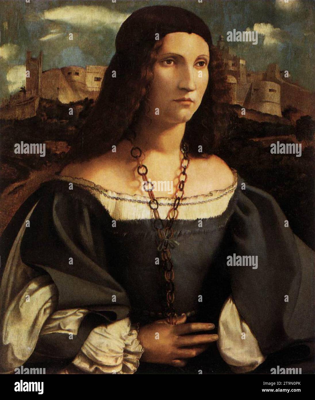 Portrait of Alda Gambara 1515-16 by Altobello Melone Stock Photo