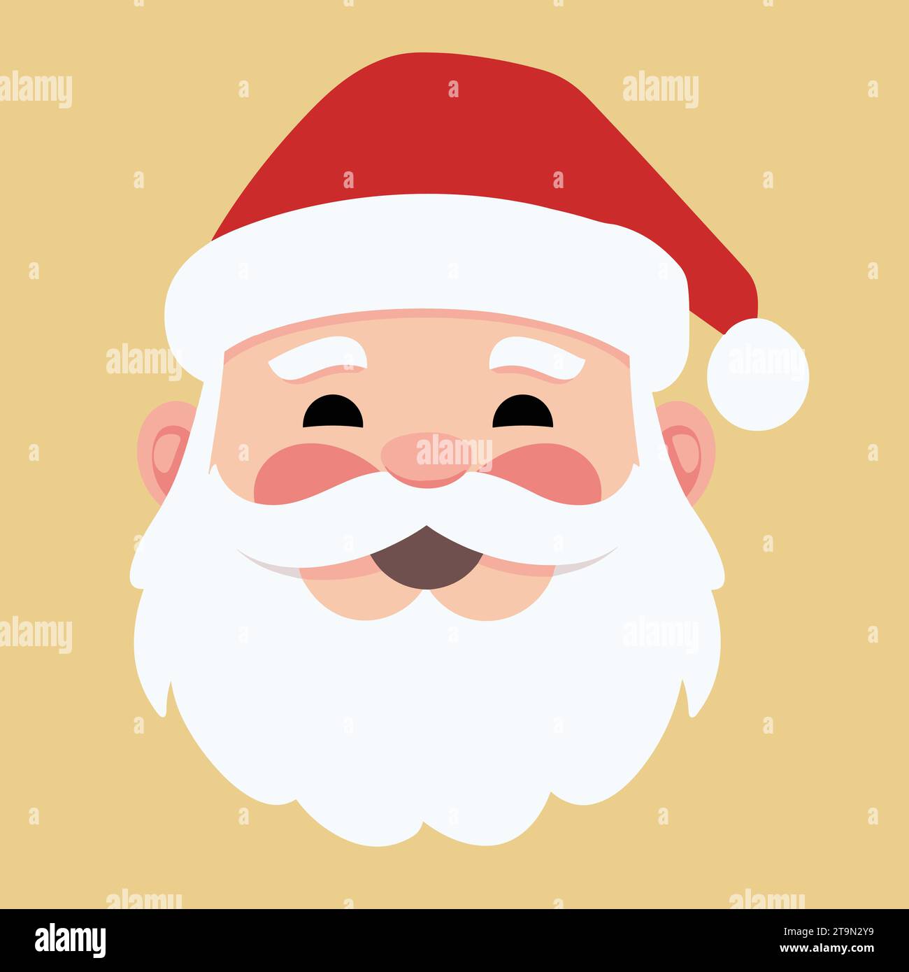Beaming Cartoon Santa Claus with Iconic Red Hat and White Beard Stock Vector