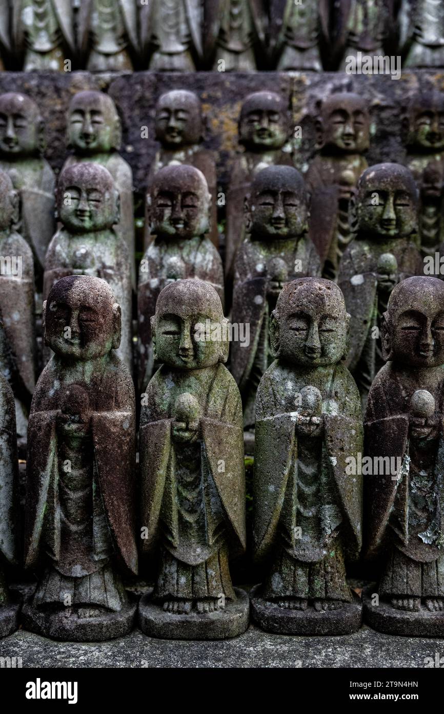 Stone Jizo statues at the Hasedera Temple in Kamakura Japan. Guardian