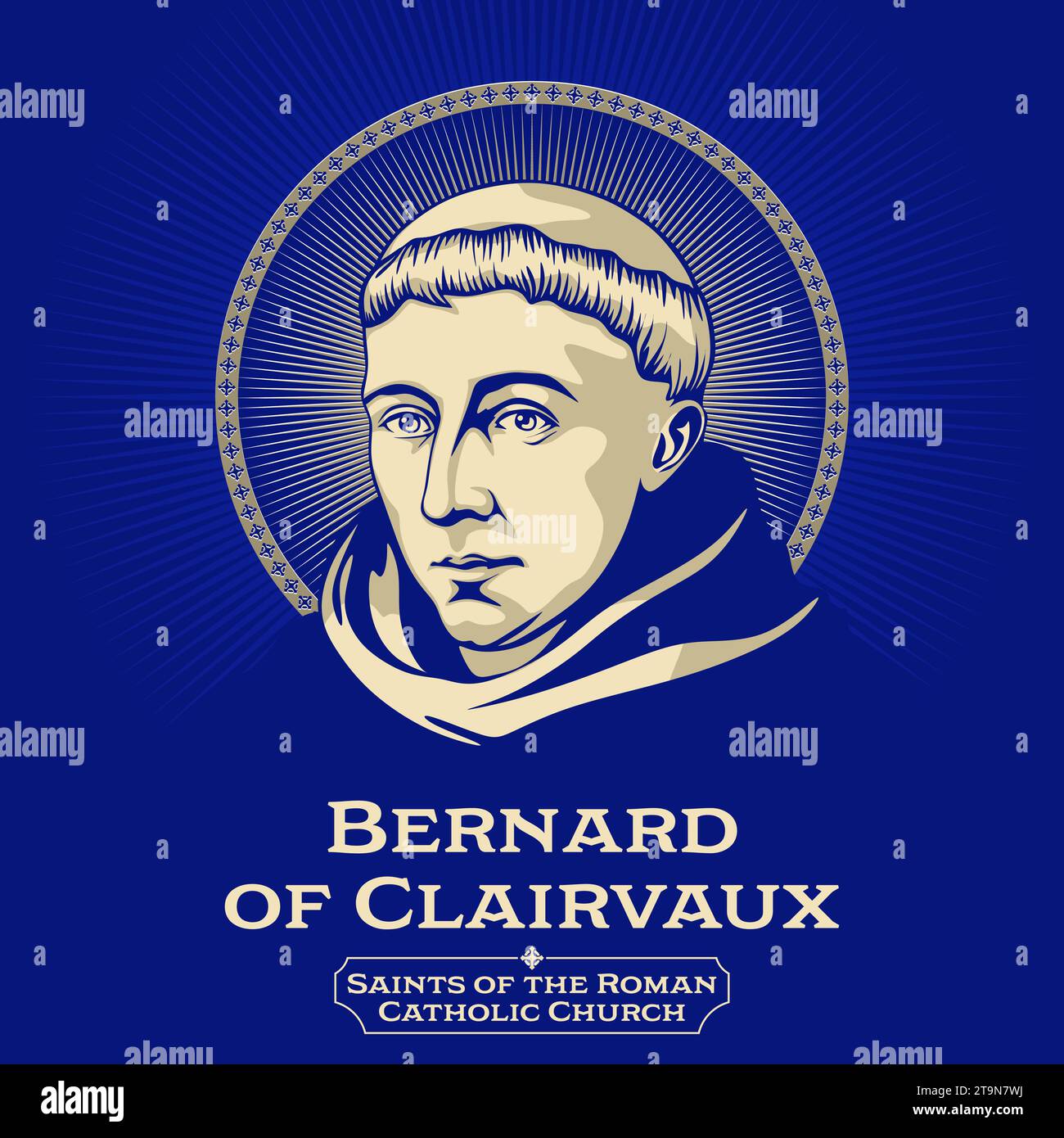 Catholic Saints. Bernard of Clairvaux (1090-1153) was an abbot, mystic,  co-founder of the Knights Templar Stock Vector Image & Art - Alamy