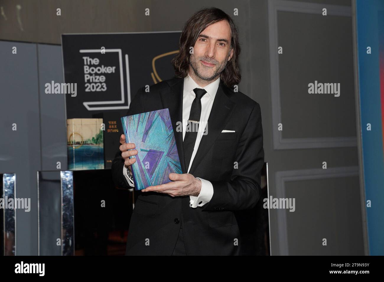 Paul Lynch with his book Prophet Song at the announcement of the 2023 ...