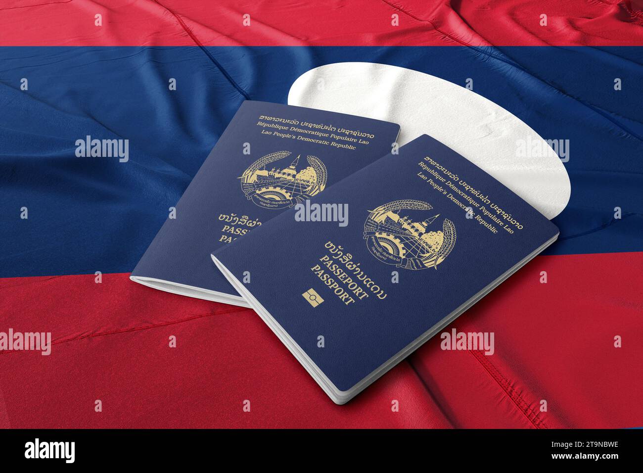 Laotian passports are issued to citizens of Laos by Consular Department within the Ministry of Foreign Affairs to travel internationally. Stock Photo