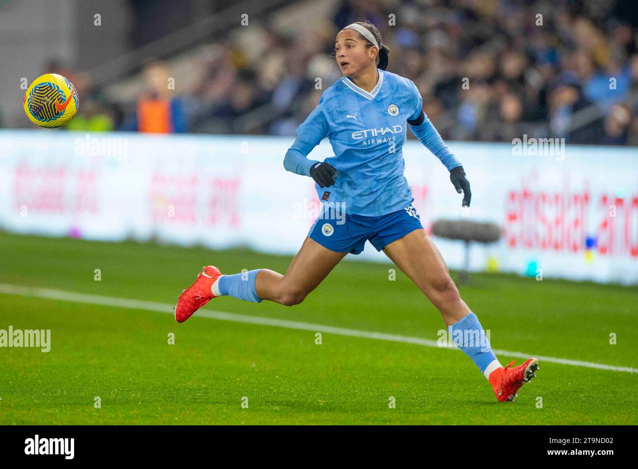 Manchester on Saturday 25th November 2023.Deyna Castellanos #10 of Manchester City in action during the Barclays FA Women's Super League match between Manchester City and Tottenham Hotspur at the Joie Stadium, Manchester on Saturday 25th November 2023. (Photo: Mike Morese | MI News) Credit: MI News & Sport /Alamy Live News Stock Photo