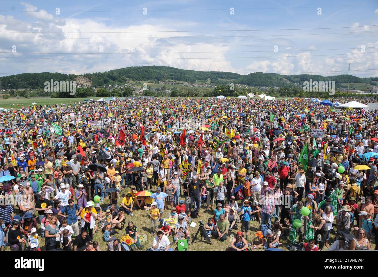 Switzerland; Ten thousands of anti nuclear power station protesters come together in Döttingen Stock Photo