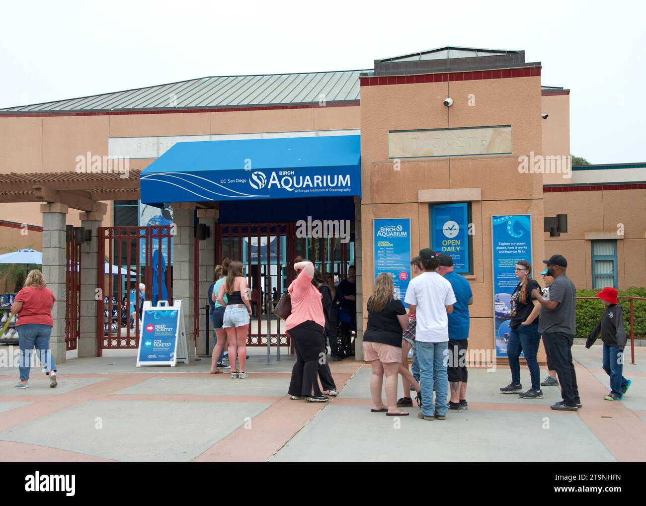La Jolla, CA - June 17, 2023: Entrance ticket booth at Birch Aquarium, an aquarium and the public outreach center for Scripps Institution of Oceanogra Stock Photo