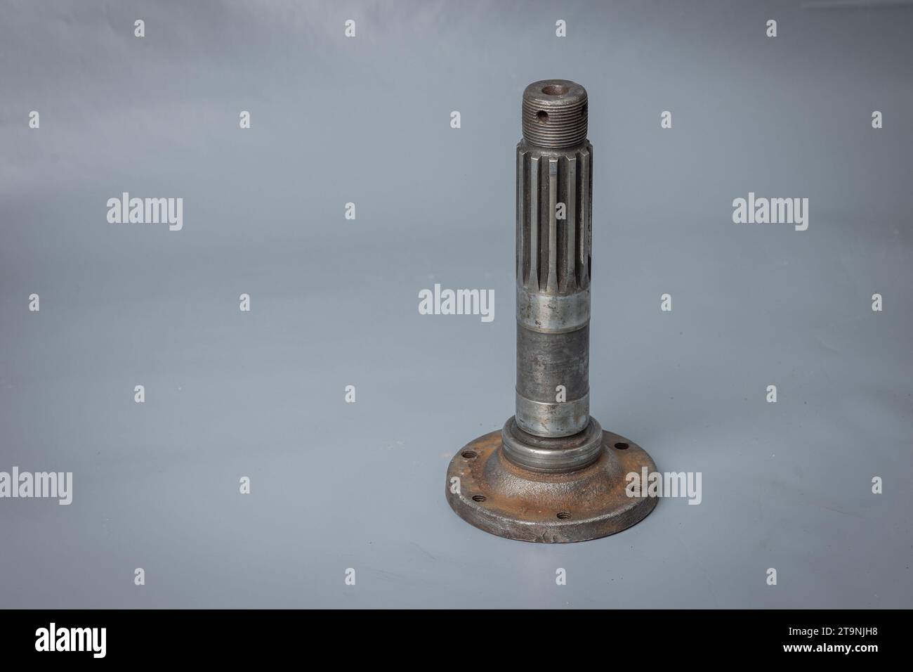 Side view of a stub axle of a car or lorry. Used stub axle as used in