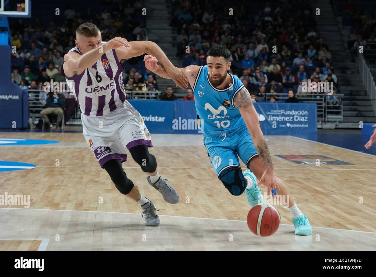 player of Movistar Estudiantes seen in action during the LEB Oro Match ...