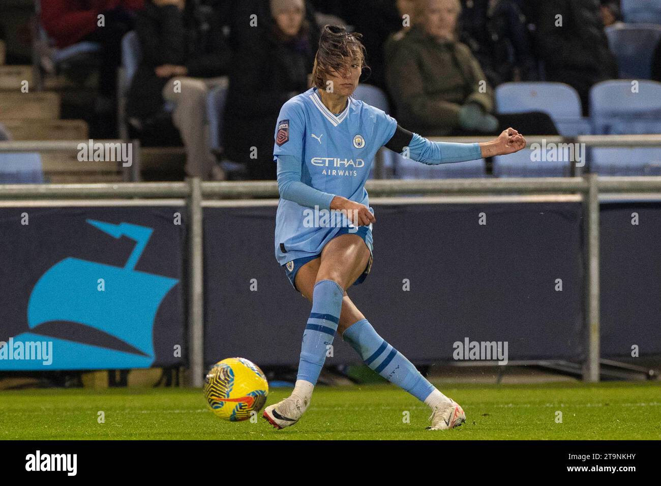 Manchester on Saturday 25th November 2023.Leila Ouahabi #15 of Manchester City during the Barclays FA Women's Super League match between Manchester City and Tottenham Hotspur at the Joie Stadium, Manchester on Saturday 25th November 2023. (Photo: Mike Morese | MI News) Credit: MI News & Sport /Alamy Live News Stock Photo