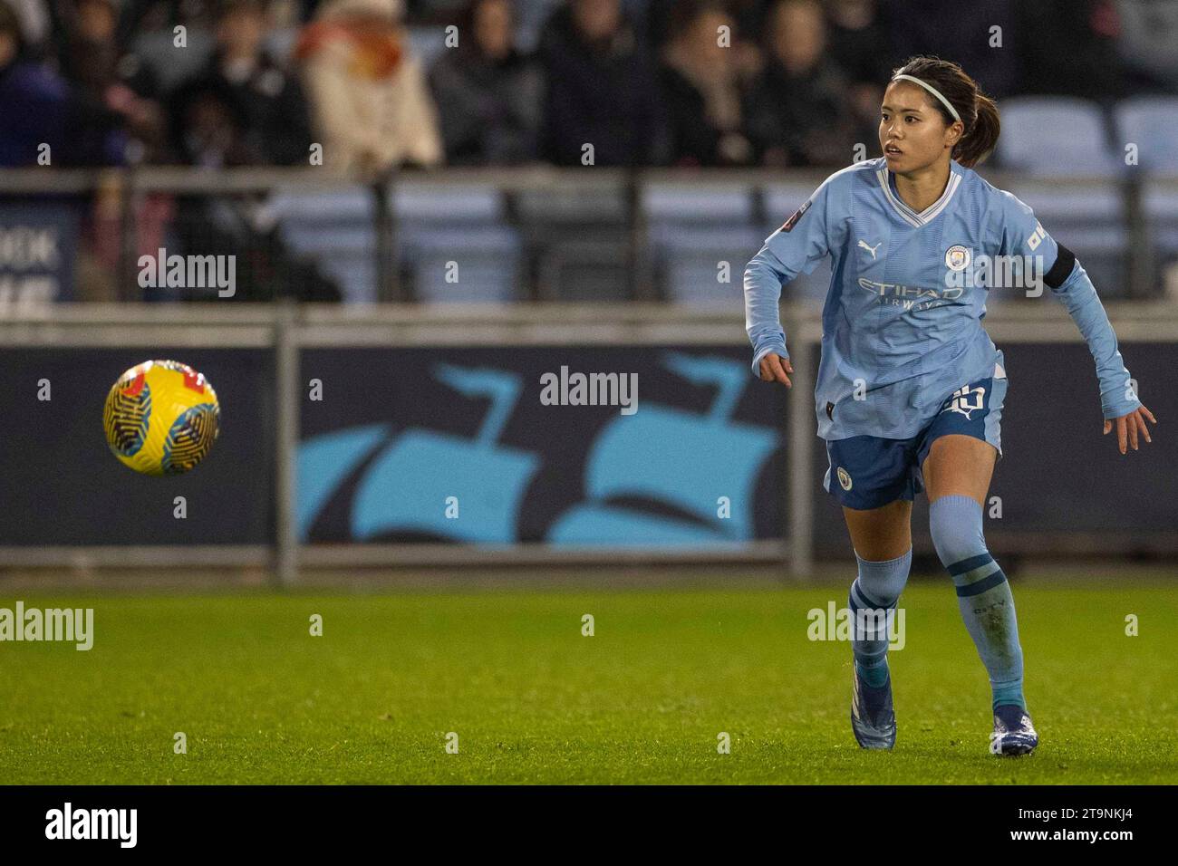 Manchester on Saturday 25th November 2023.Yui Hasegawa #25 of Manchester City during the Barclays FA Women's Super League match between Manchester City and Tottenham Hotspur at the Joie Stadium, Manchester on Saturday 25th November 2023. (Photo: Mike Morese | MI News) Credit: MI News & Sport /Alamy Live News Stock Photo