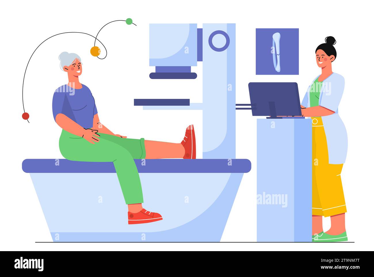 Patient at X ray vector concept Stock Vector