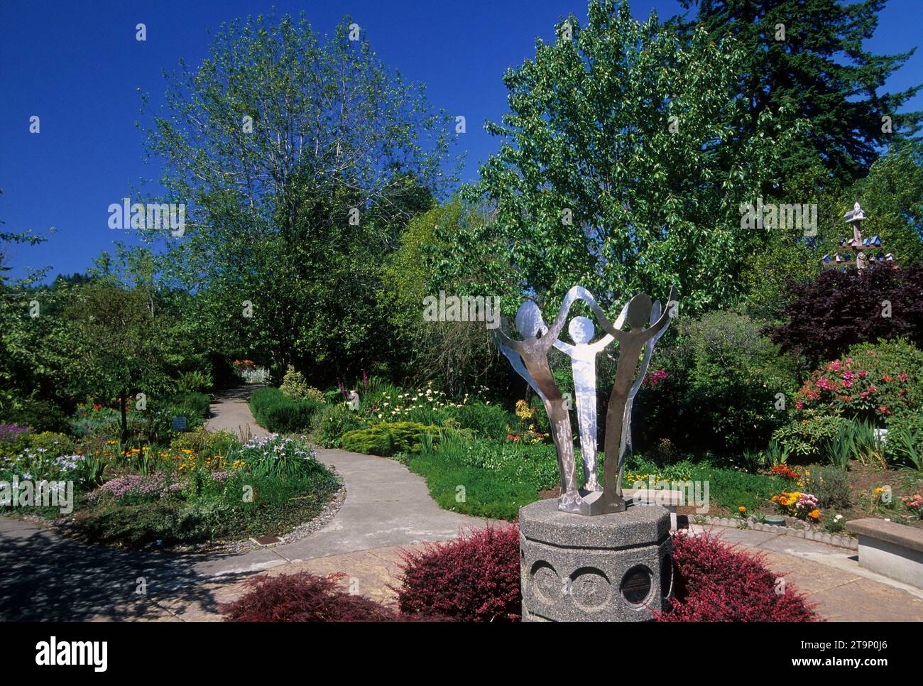 Jubilation sculpture, Azalea Park, Brookings, Oregon Stock Photo