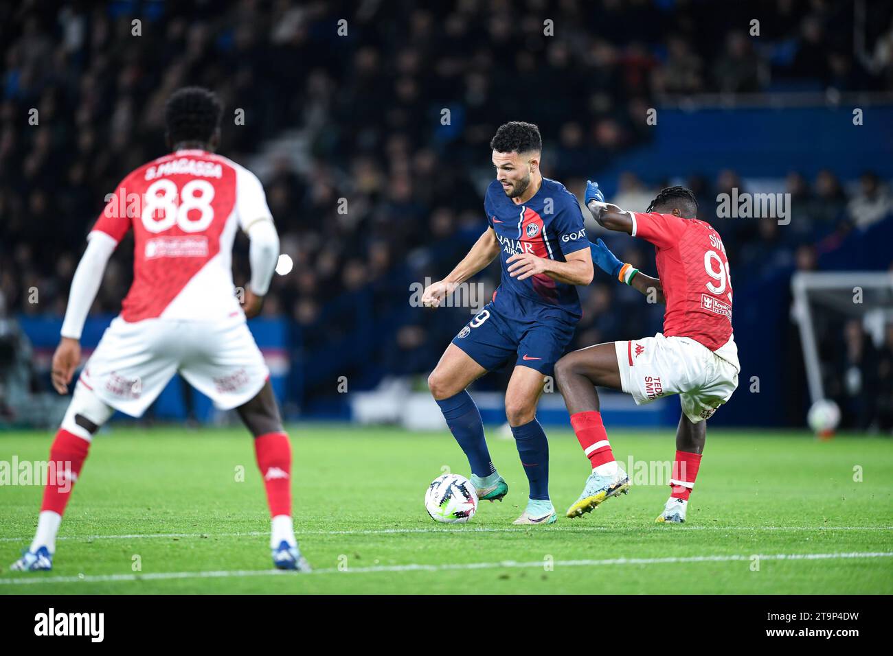 Gonçalo Ramos during the Ligue 1 football (soccer) match between Paris Saint-Germain PSG and AS Monaco ASM at Parc des Princes in Paris, France, on November 24, 2023. Credit: Victor Joly/Alamy Live News Stock Photo