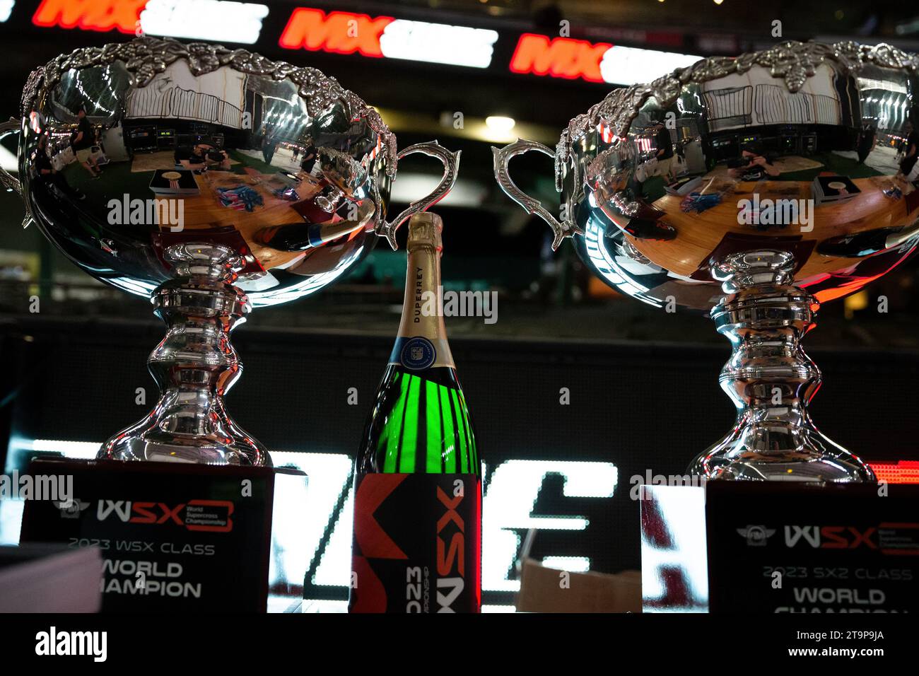 Melbourne, Australia, 25 November, 2023. The trophies wait to be