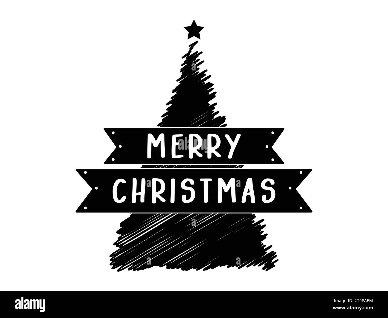 Silhouette Merry Christmas vector illustration Stock Vector
