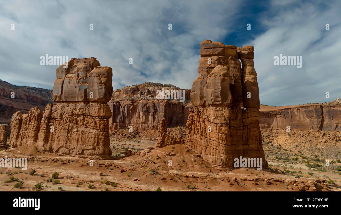 Moab, UT, USA. 3rd Nov, 2023. Aerial photography of Utah's mesmerizing rock formations captures the breathtaking geological wonders of the state. (Credit Image: © Walter G Arce Sr Grindstone Medi/ASP) EDITORIAL USAGE ONLY! Not for Commercial USAGE! Stock Photo
