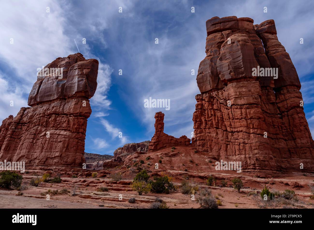 Moab, UT, USA. 3rd Nov, 2023. Aerial photography of Utah's mesmerizing rock formations captures the breathtaking geological wonders of the state. (Credit Image: © Walter G Arce Sr Grindstone Medi/ASP) EDITORIAL USAGE ONLY! Not for Commercial USAGE! Stock Photo