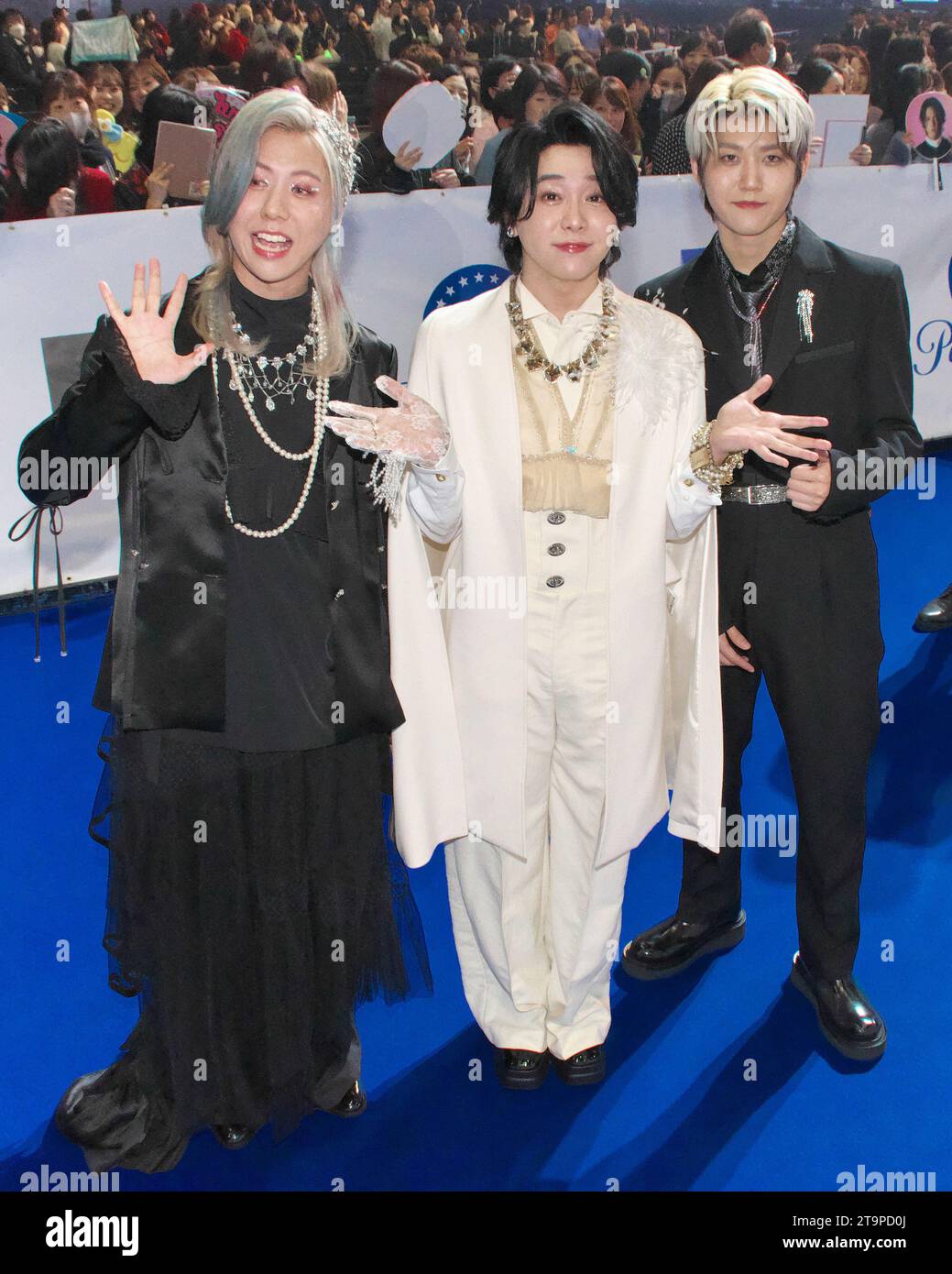 Japanese rock band Mrs. GREEN APPLE attend the MTV VMAJ