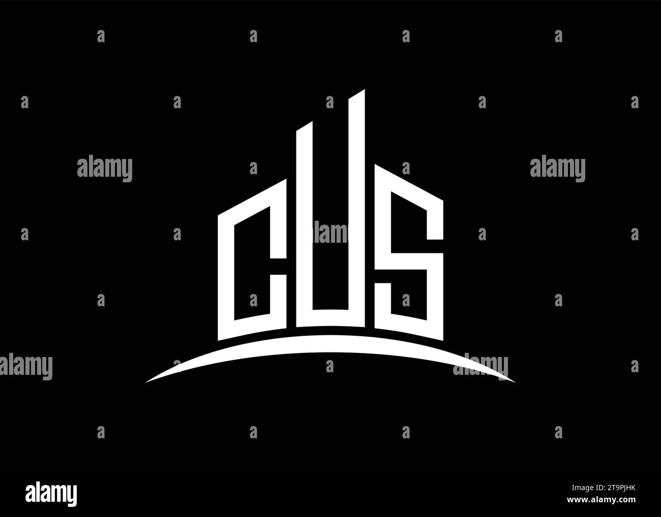Cus05 - Letter CUS building vector monogram logo design template ...