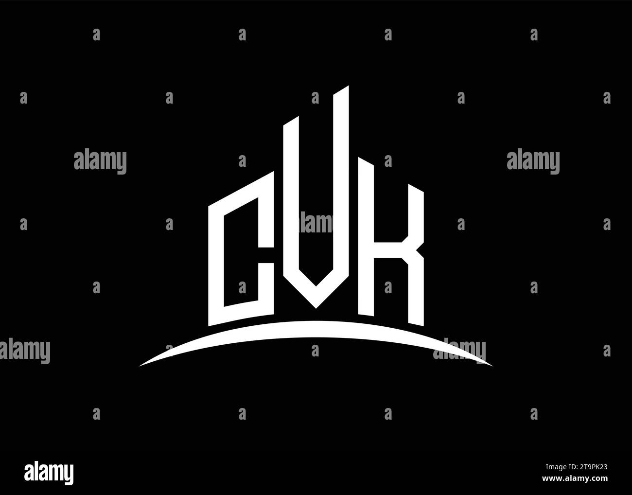 Letter CVK building vector monogram logo design template. Building ...