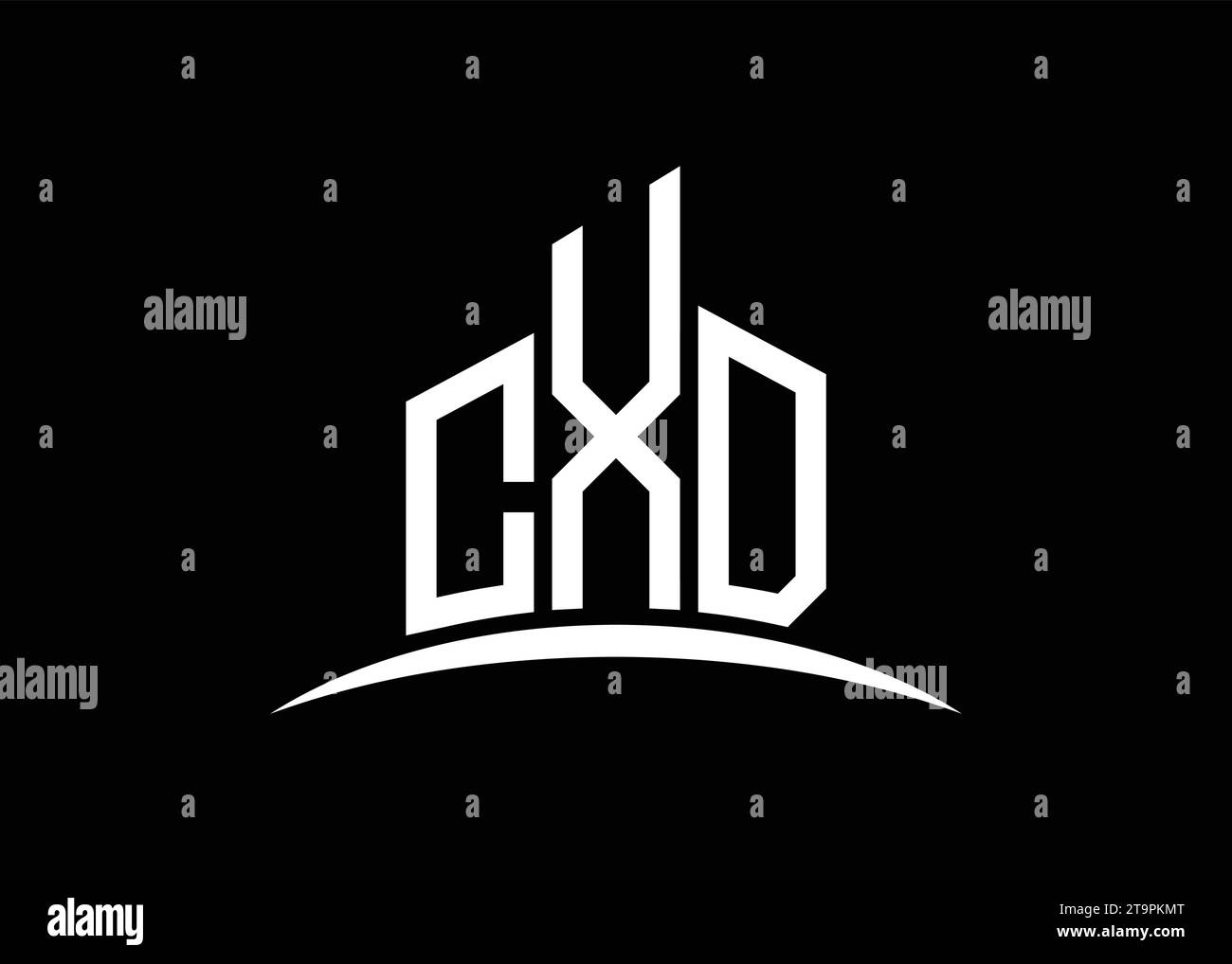 Letter CXD building vector monogram logo design template. Building Shape CXD logo. Stock Vector