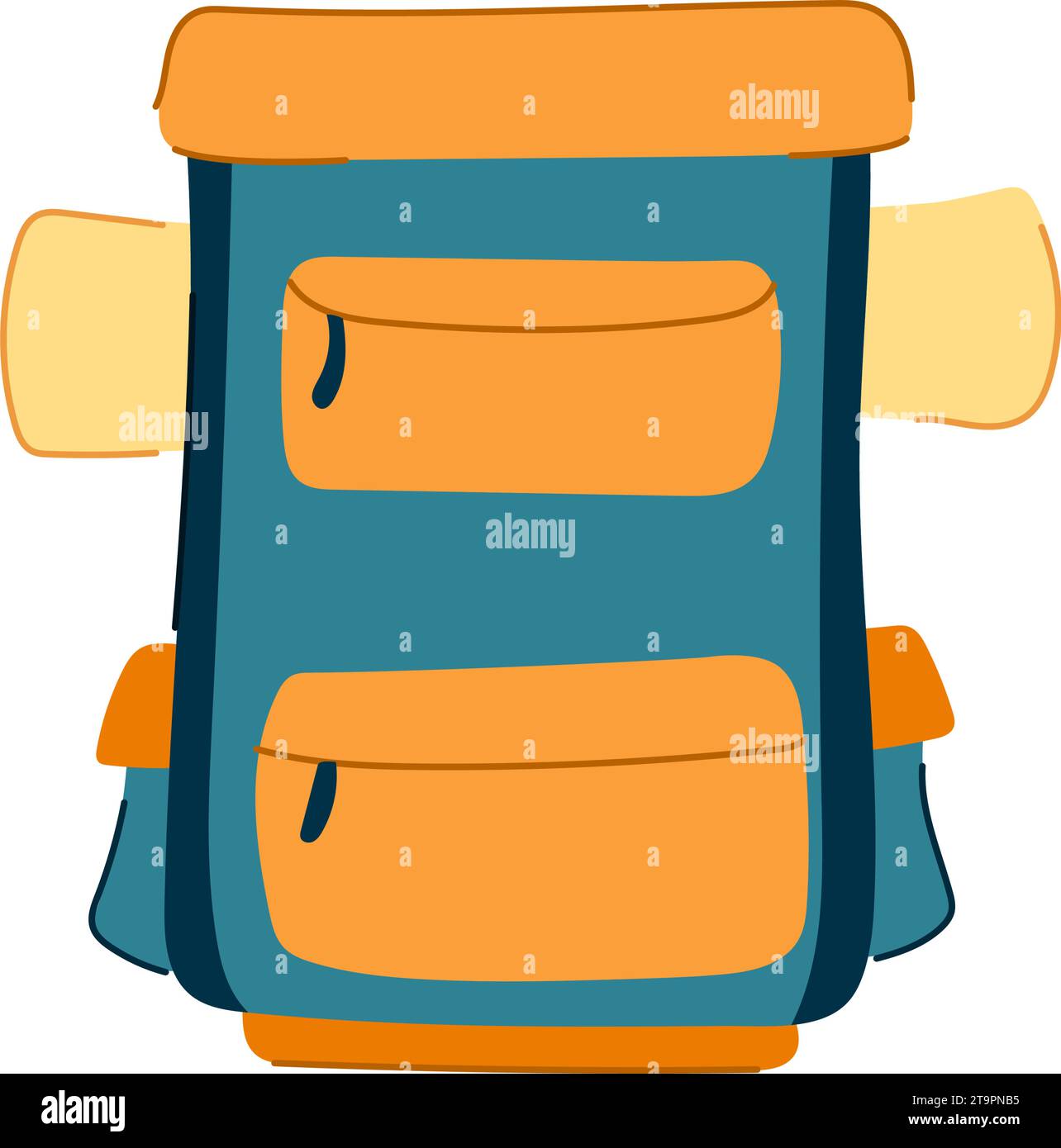 travel hiking backpack cartoon vector illustration Stock Vector Image