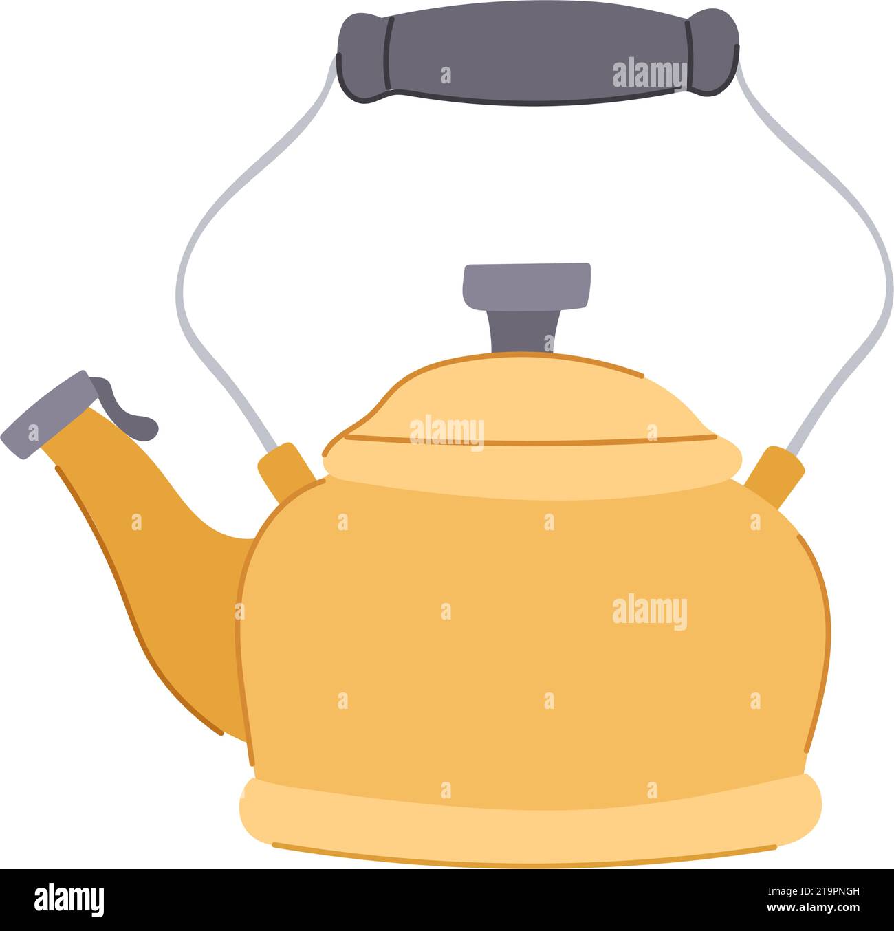 hot kettle cartoon vector illustration Stock Vector