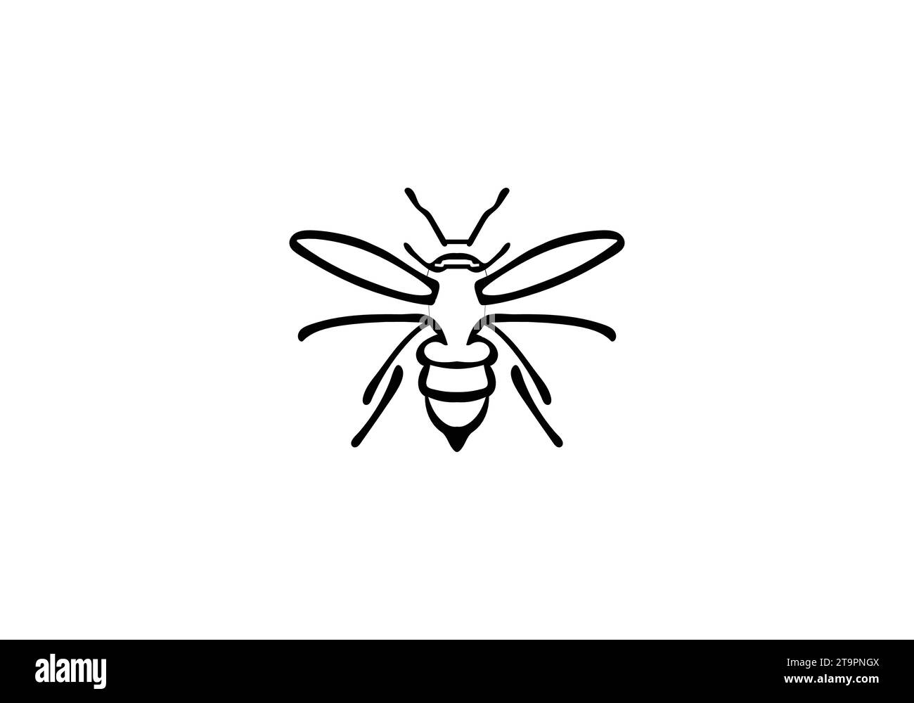 Black Wasp minimal style icon illustration design Stock Vector