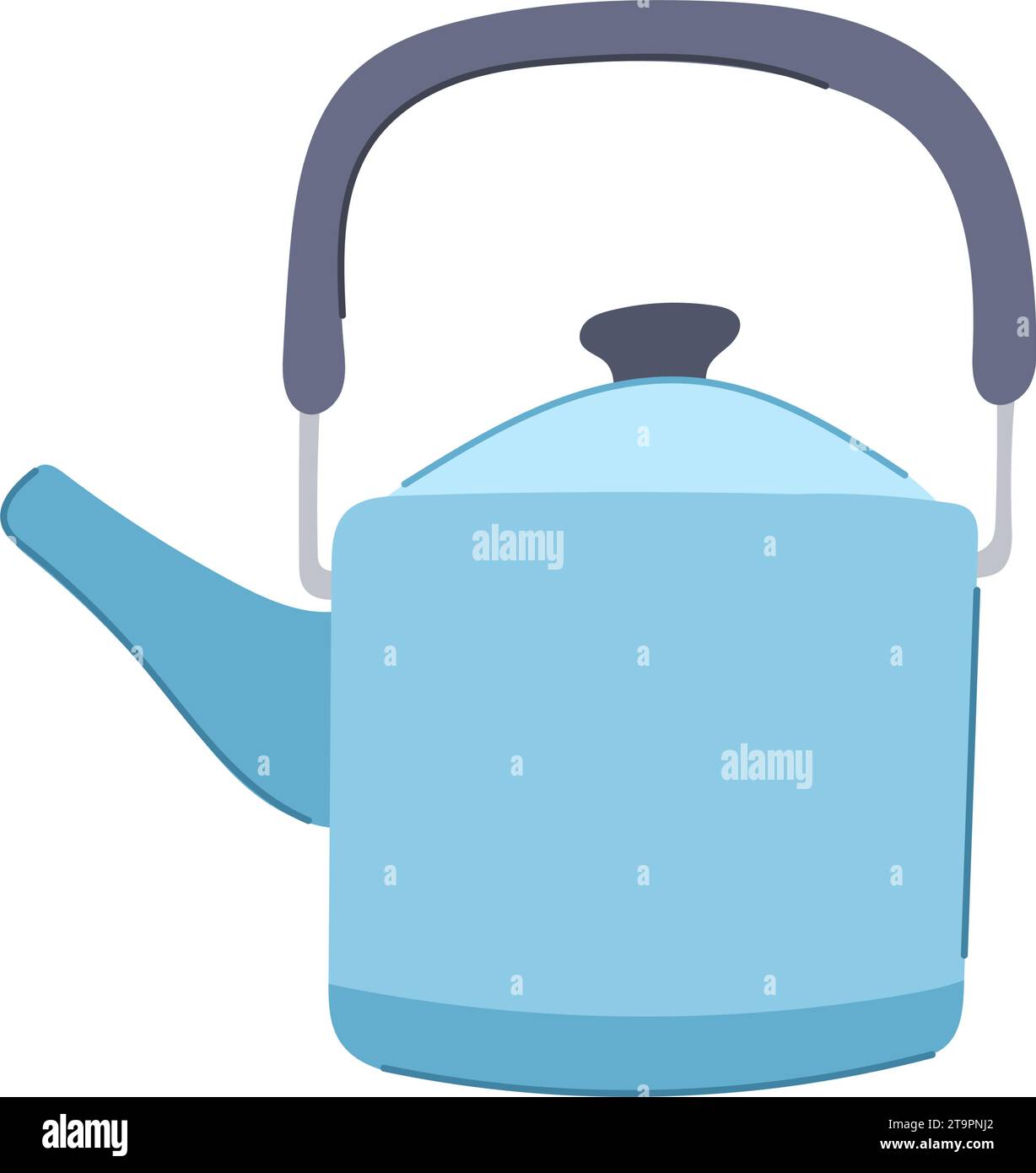 stainless kettle cartoon vector illustration Stock Vector