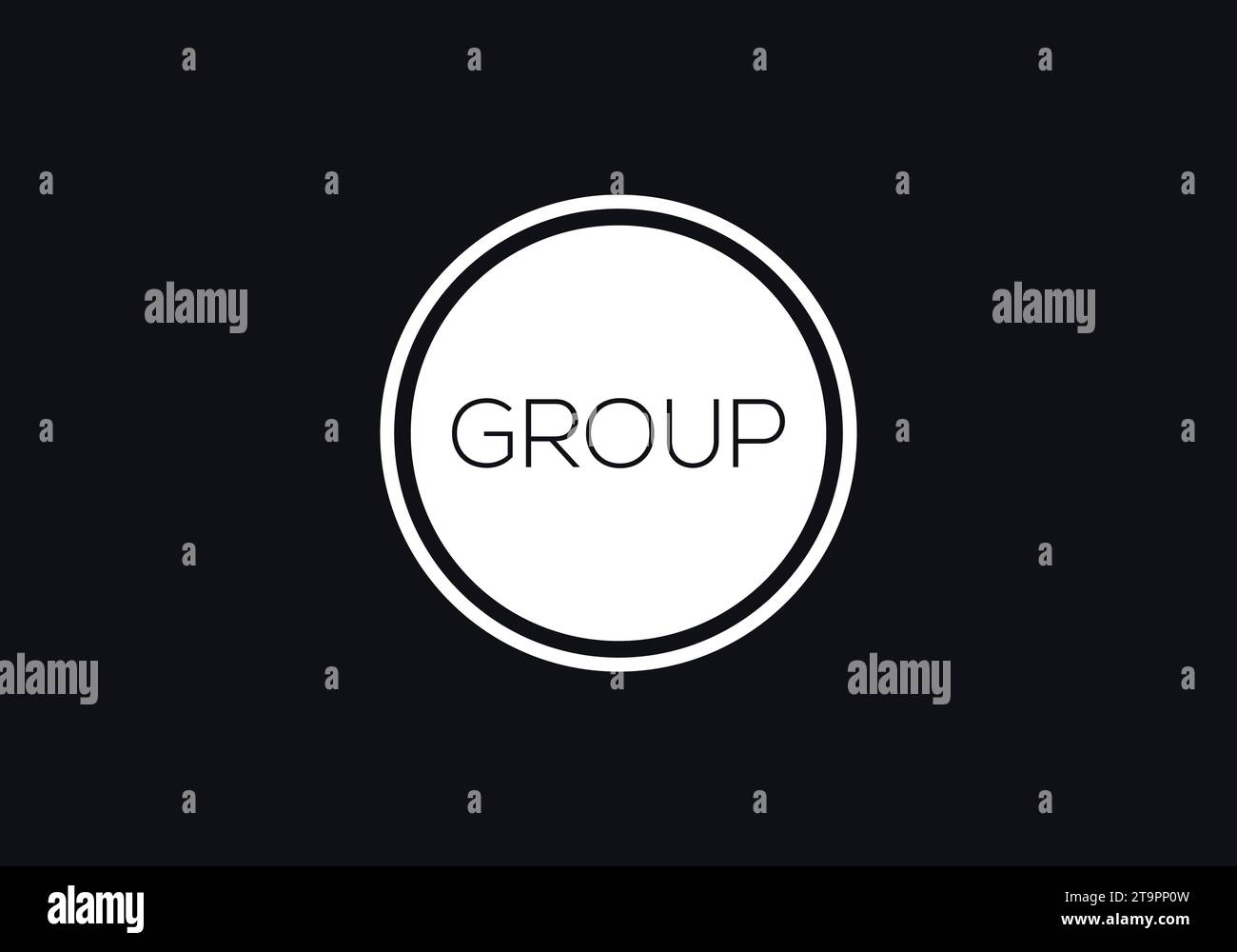 Group Text Vector Template. Abstract text circle design Stock Vector