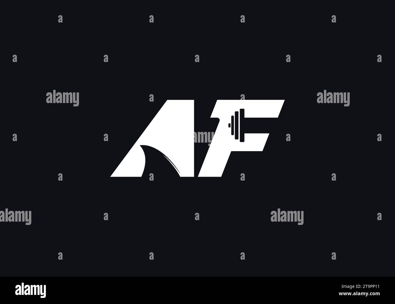 Initial AF letter monogram logo. AF fitness gym icon vector template Stock Vector