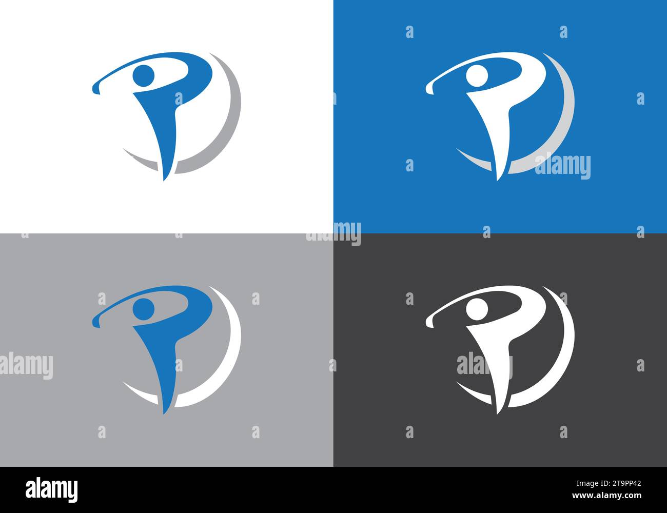 Human golf logo sign illustration vector design. Fitness and golf sports logo template. Stock Vector