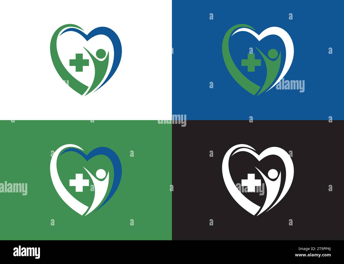 Health care logo design template. Heart with Health care and medical cross vector icon. Stock Vector