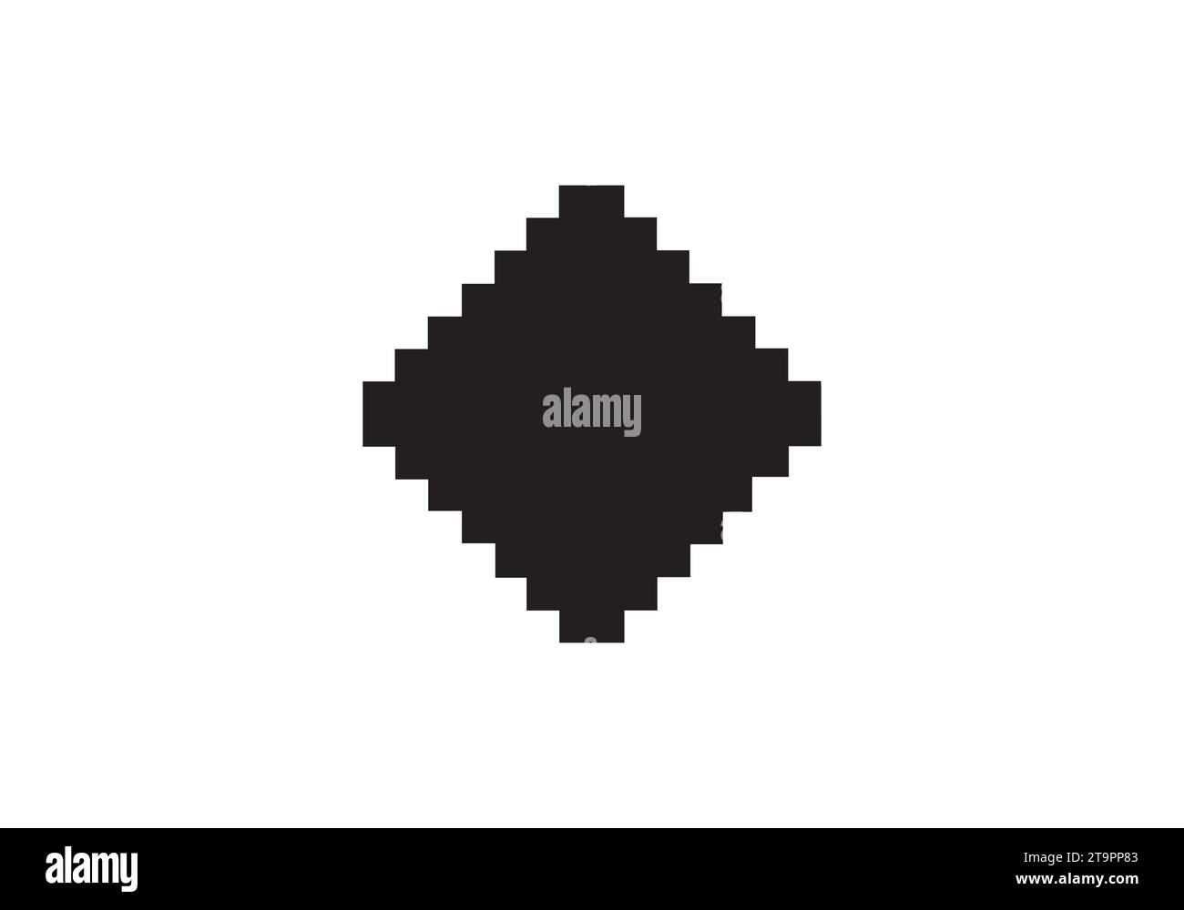 black and white pixelated rhombus icon vector illustration design template Stock Vector