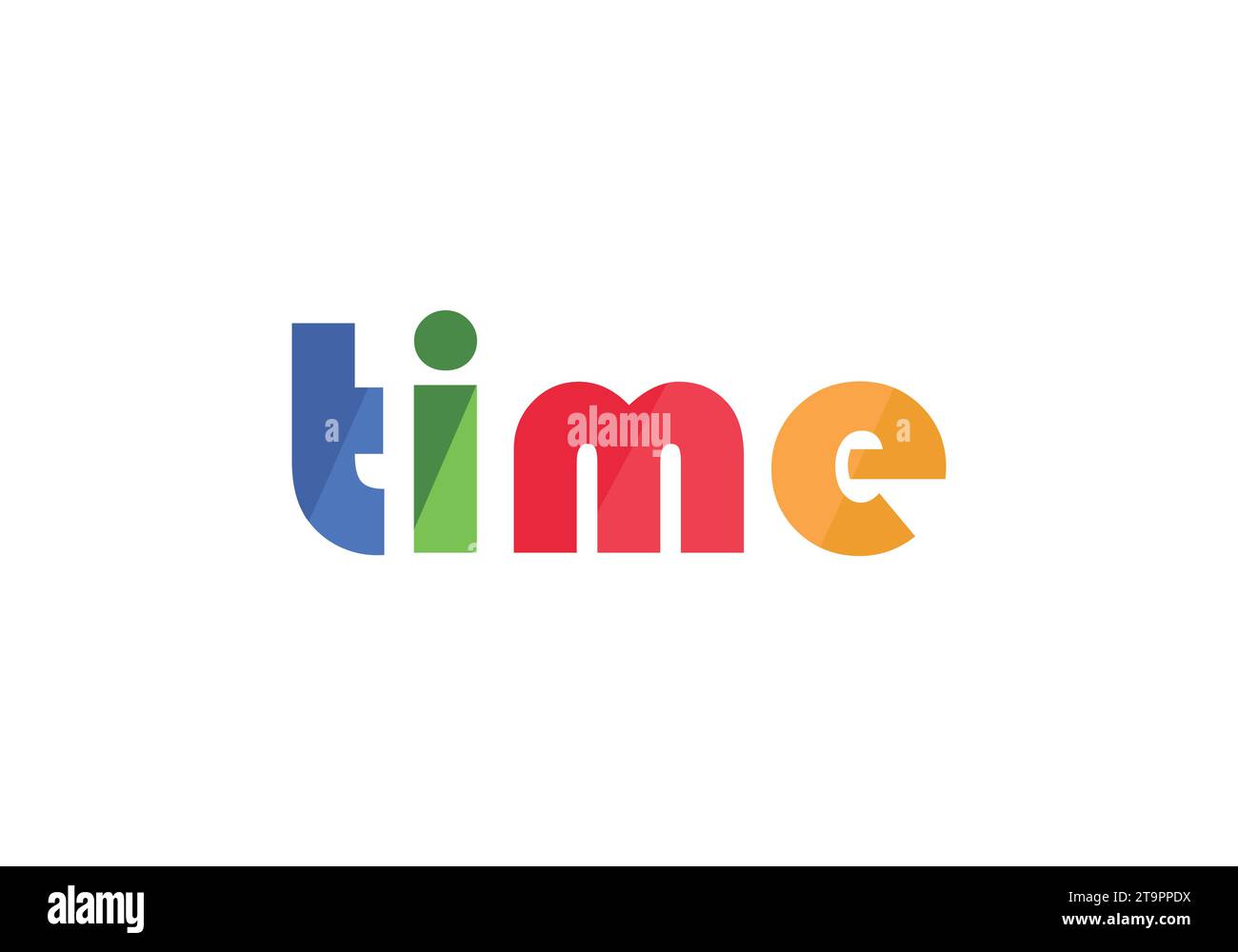 Colorful TIME letters Icons. time text ui Shapes in Flat Style icon vector Stock Vector