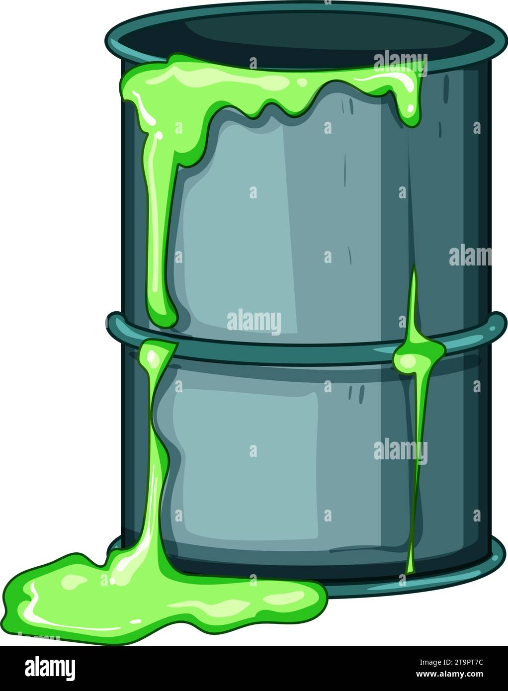 drum hazard chemical waste cartoon vector illustration Stock Vector