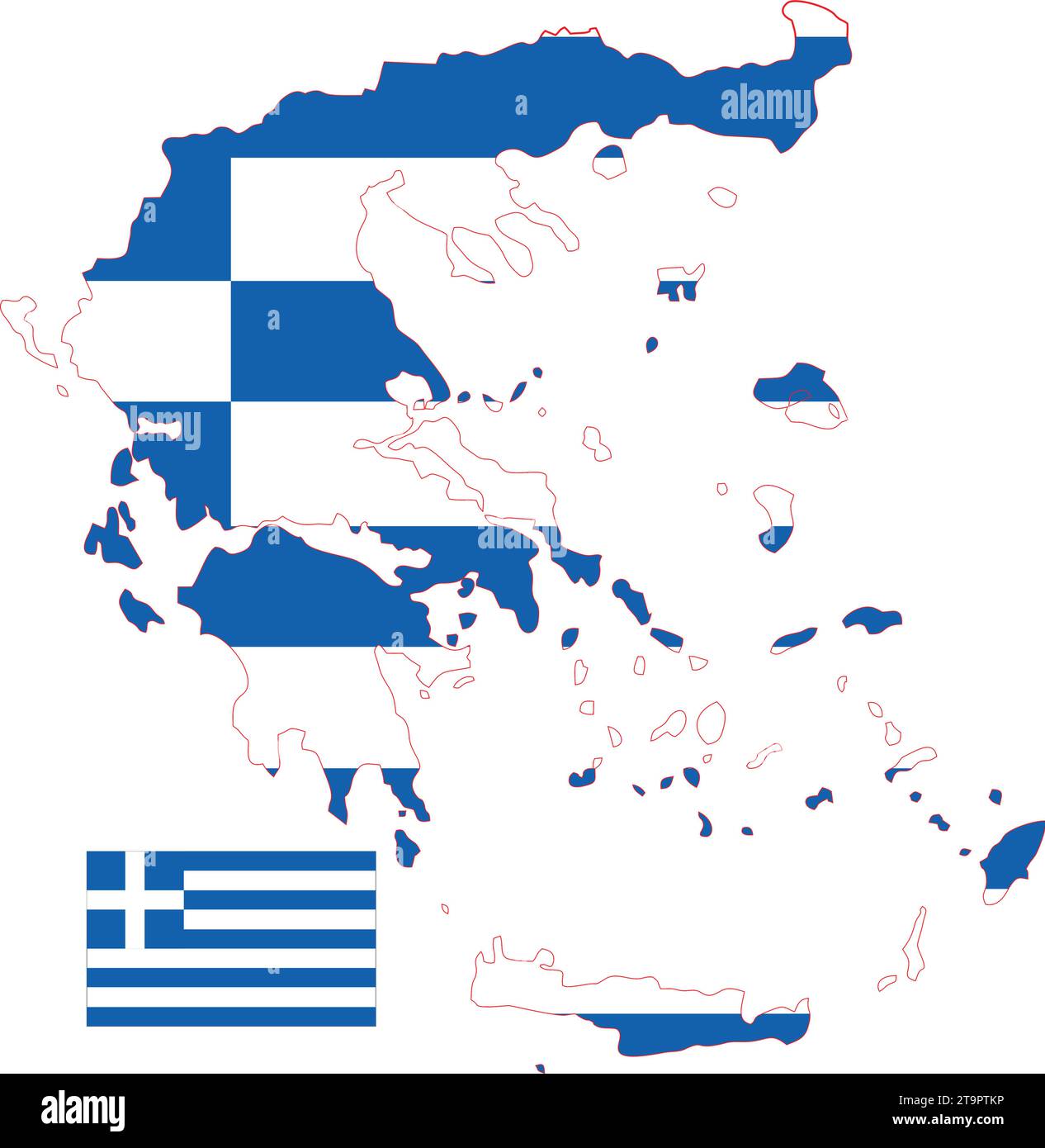 Greece Map and Flag Stock Vector