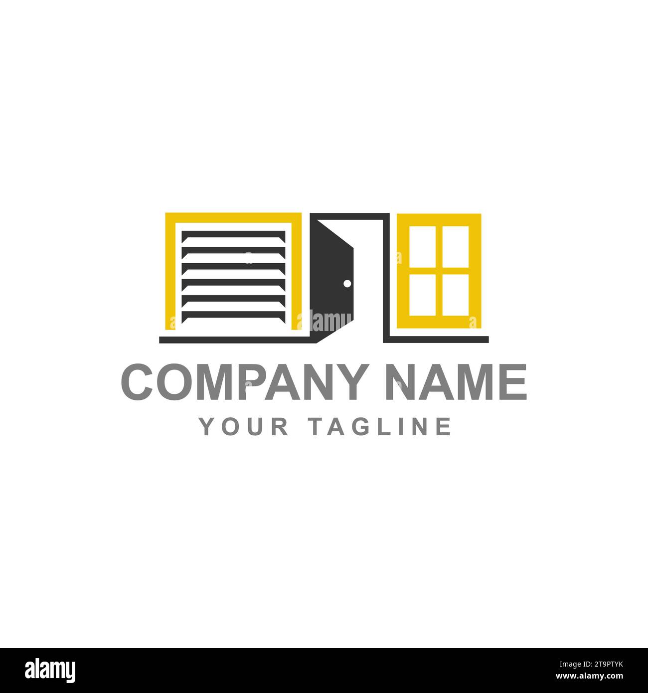window and door garage logo design vector silhouette illustration.EPS