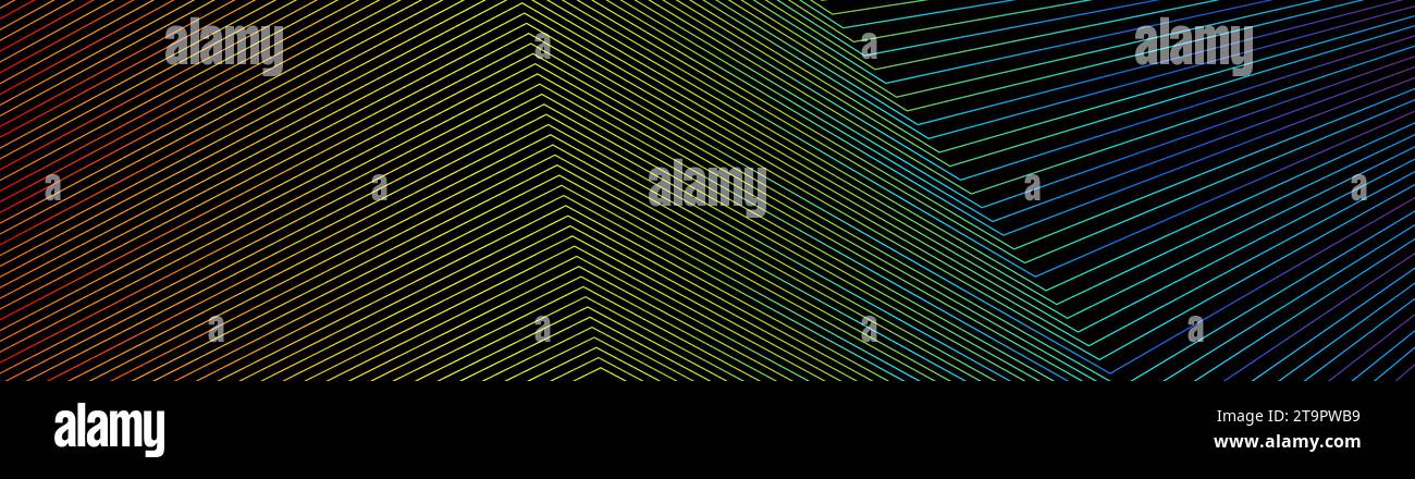 Colorful curved lines abstract minimal background. Vector banner design Stock Vector