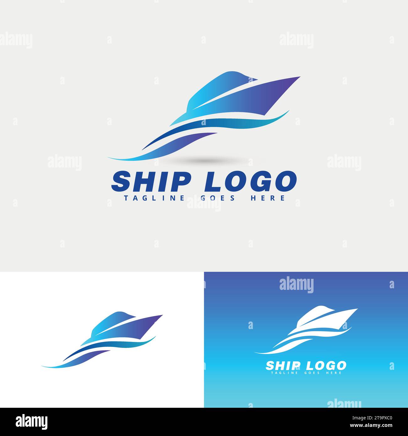 Ship, Cruise And Marine Logo Design Inspiration Vector. Stock Vector