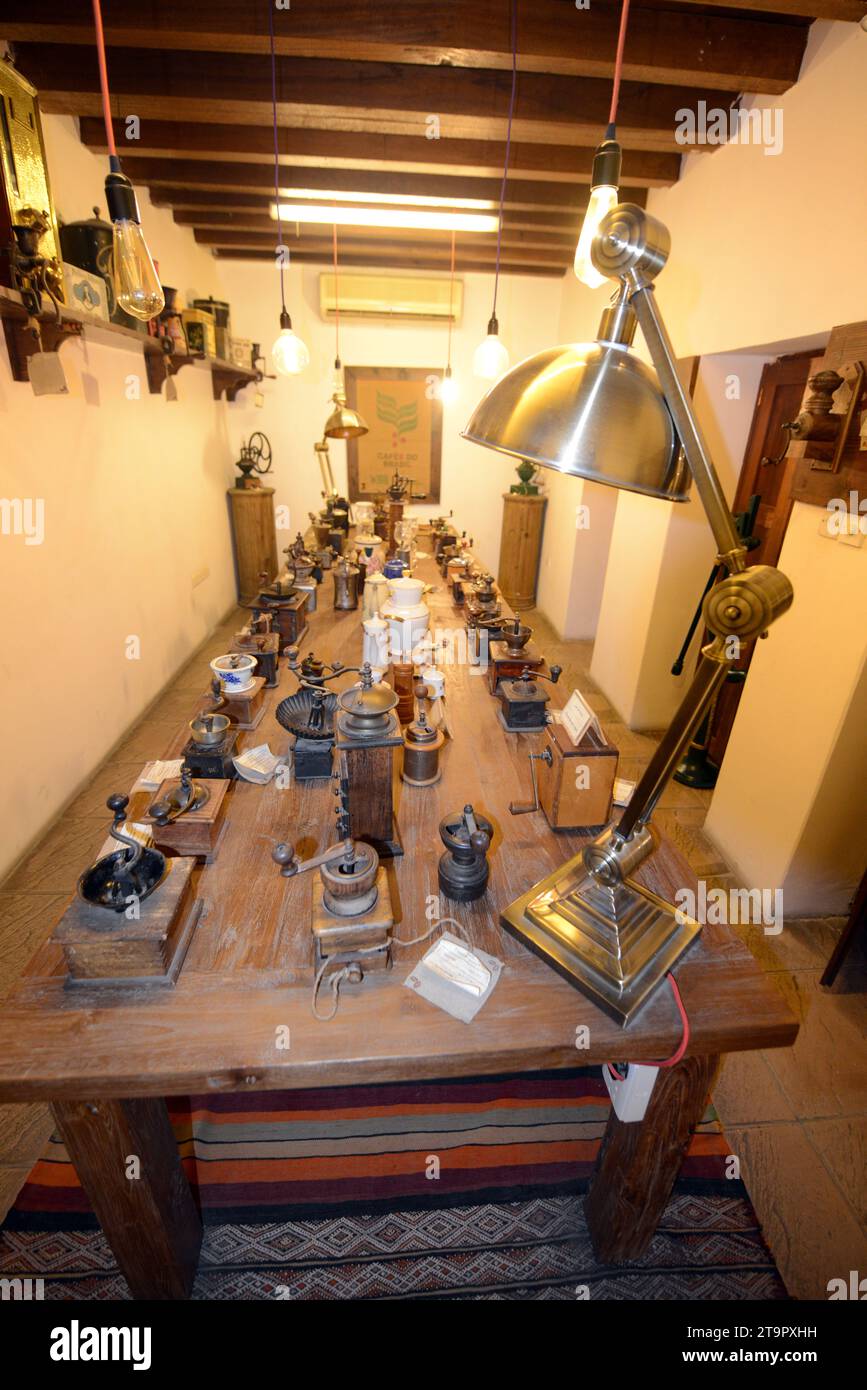 History of Coffee and variety of coffee related items displayed at the