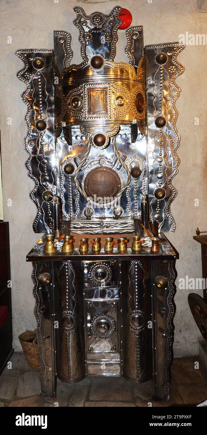 History of Coffee and variety of coffee related items displayed at the