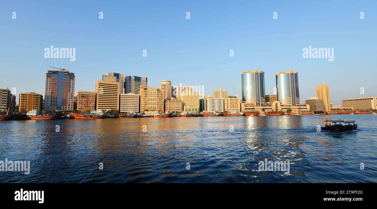 The Rolex Twin towers in Deira, Dubai, United Arab Emirates Stock Photo ...