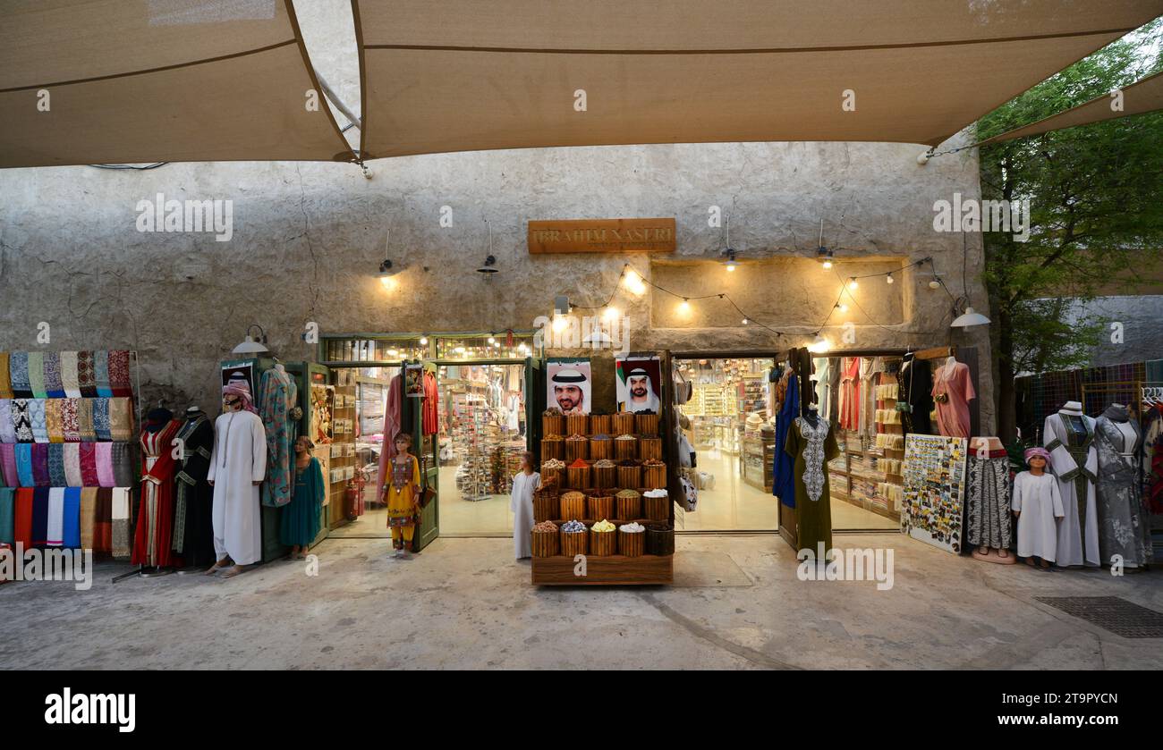Garment Shops In Dubai 2026.A colorful spice and garment shop in the Dubai's Old Village, UAE ...