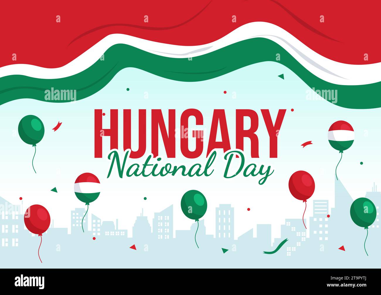 Happy Hungary National Day Vector Illustration on 15th of March with