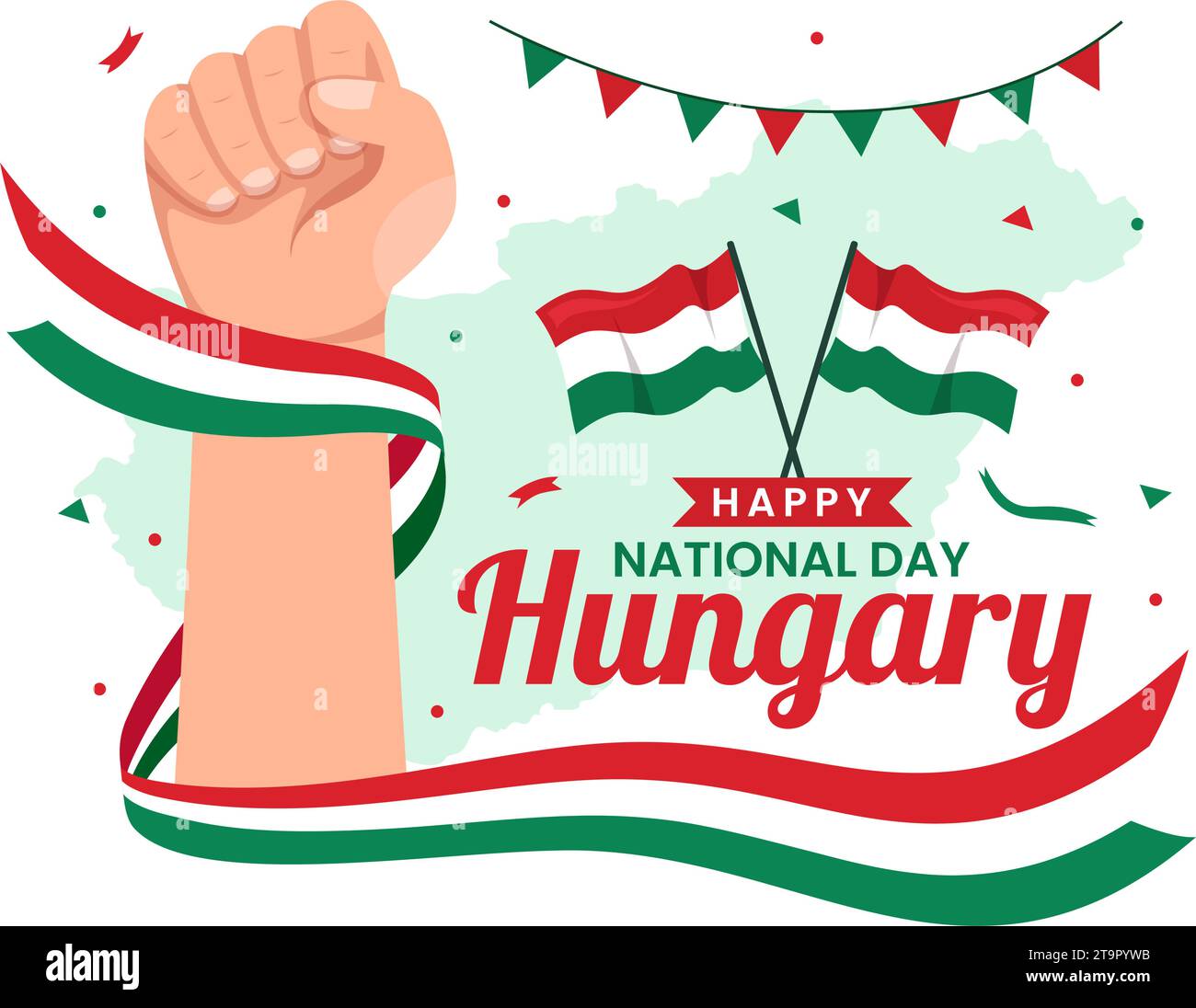 Happy Hungary National Day Vector Illustration on 15th of March with ...